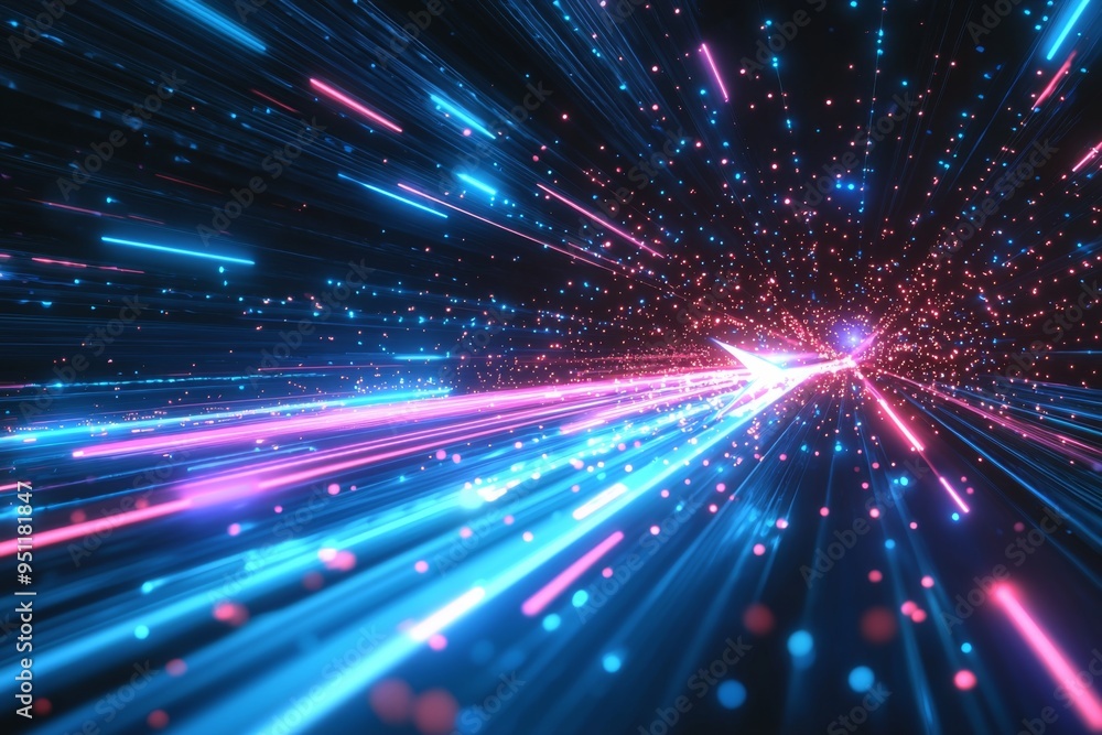 Aufkleber abstract motion speed glowing effect background created with generative ai