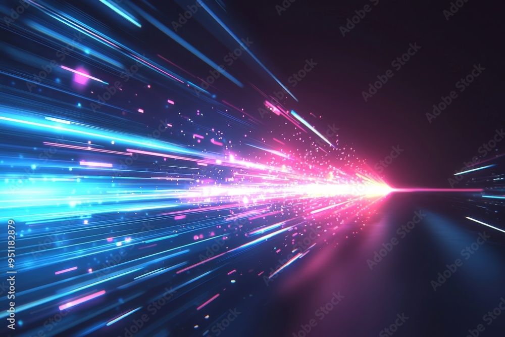 Aufkleber abstract motion speed glowing effect background created with generative ai