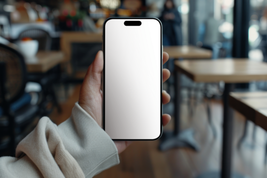 PNG smartphone screen mockup, transparent design