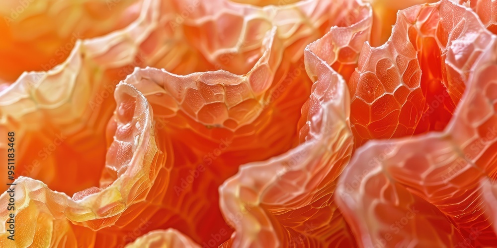 Sticker Close-up image showcasing the detailed texture of fruit pulp.