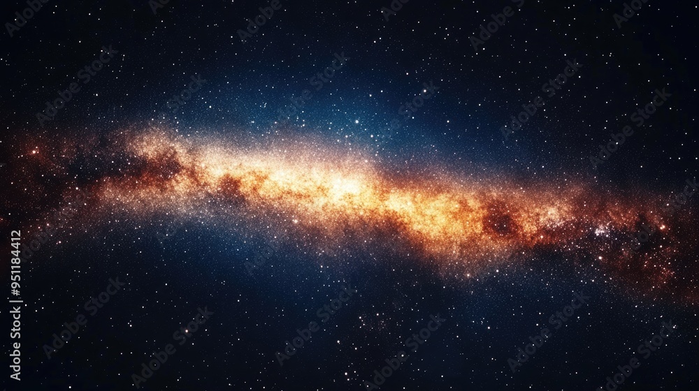 Poster a galaxy with countless stars shining brightly, creating a sense of infinite space and exploration, 