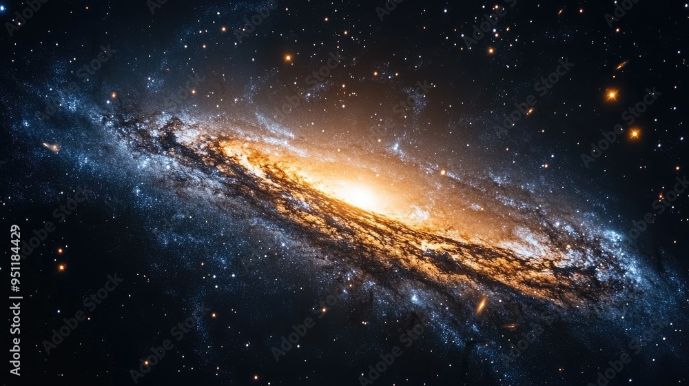 Poster a galaxy with countless stars shining brightly, creating a sense of infinite space and exploration, 