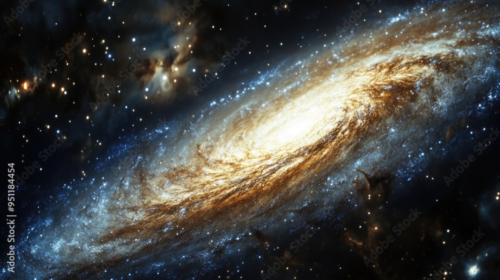 Poster a galaxy with countless stars shining brightly, creating a sense of infinite space and exploration, 