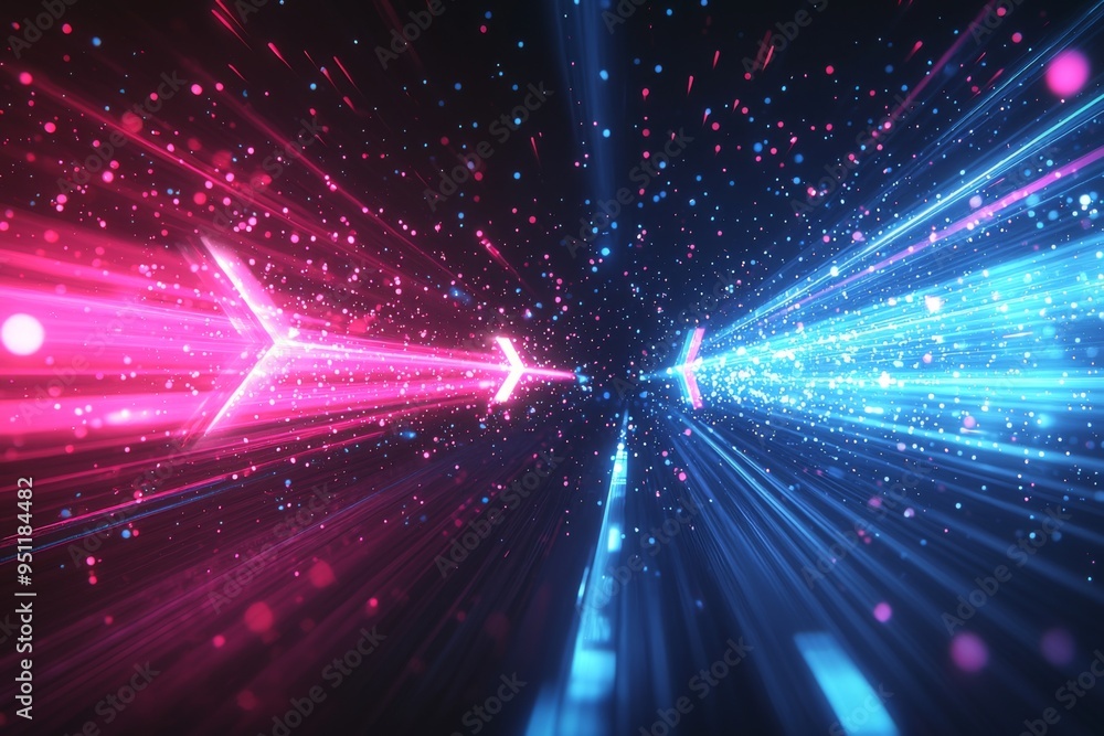 Aufkleber abstract motion speed glowing effect background created with generative ai
