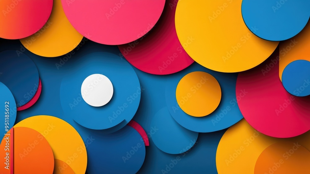 Poster a geometric wallpaper with bold, colorful shapes, creating a dynamic and energetic background with a
