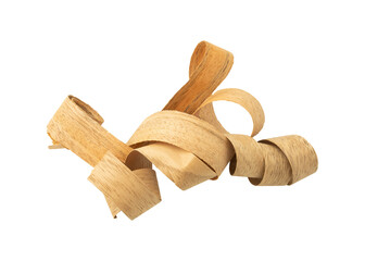 Wood shavings sawdust isolated on transparent background