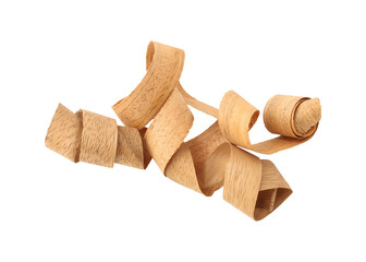 Wood shavings sawdust isolated on transparent background