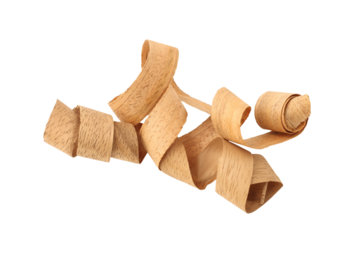 Wood shavings sawdust isolated on transparent background