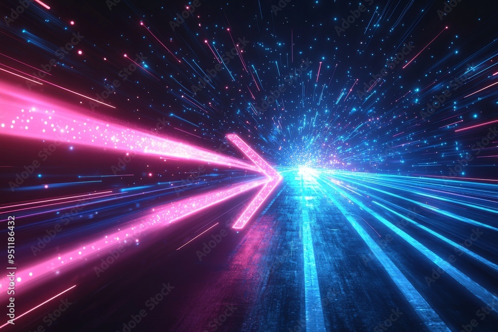 Aufkleber abstract motion speed glowing effect background created with generative ai