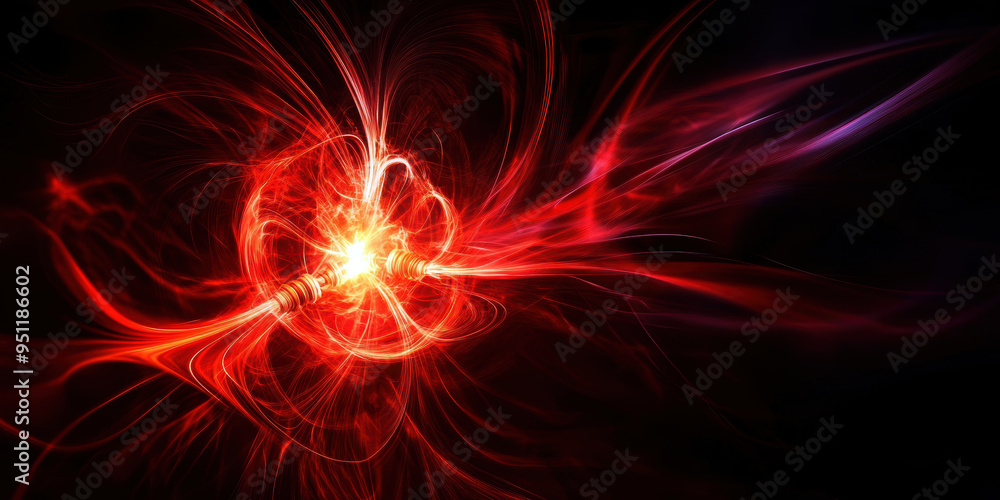 Poster a captivating visual representation of energy in motion, characterized by vibrant reds and dynamic p