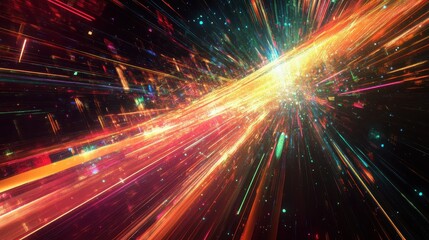 Naklejka premium Abstract Background with Colorful Lights and Lines.