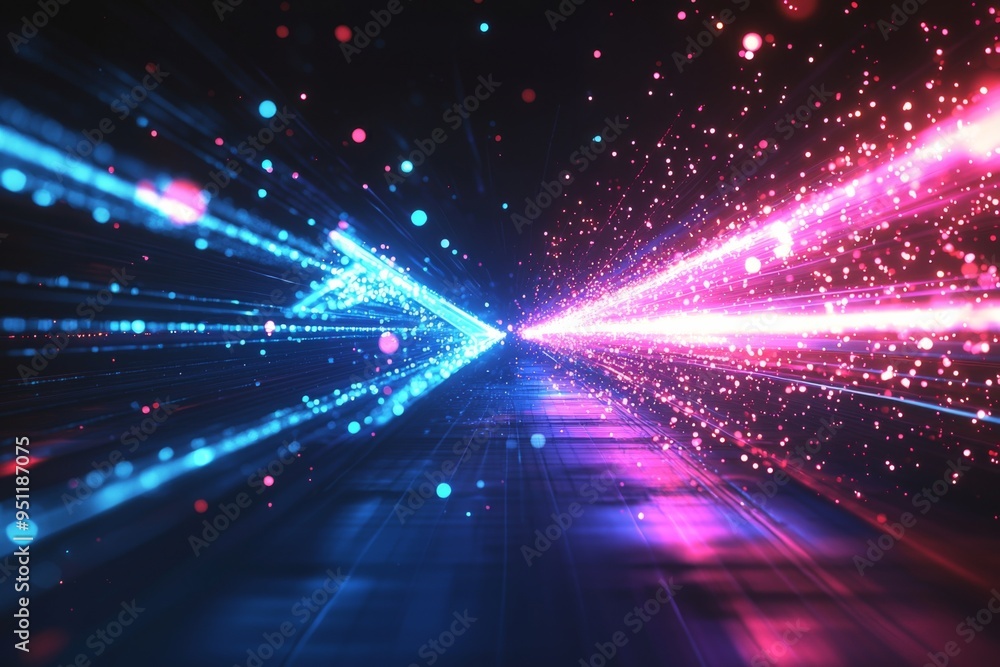 Poster abstract motion speed glowing effect background created with generative ai