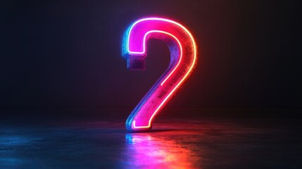 Naklejka premium A glowing 3D number in vibrant neon light against a dark background, casting a soft, colorful glow with ample space for text. Perfect for modern, eye catching designs.