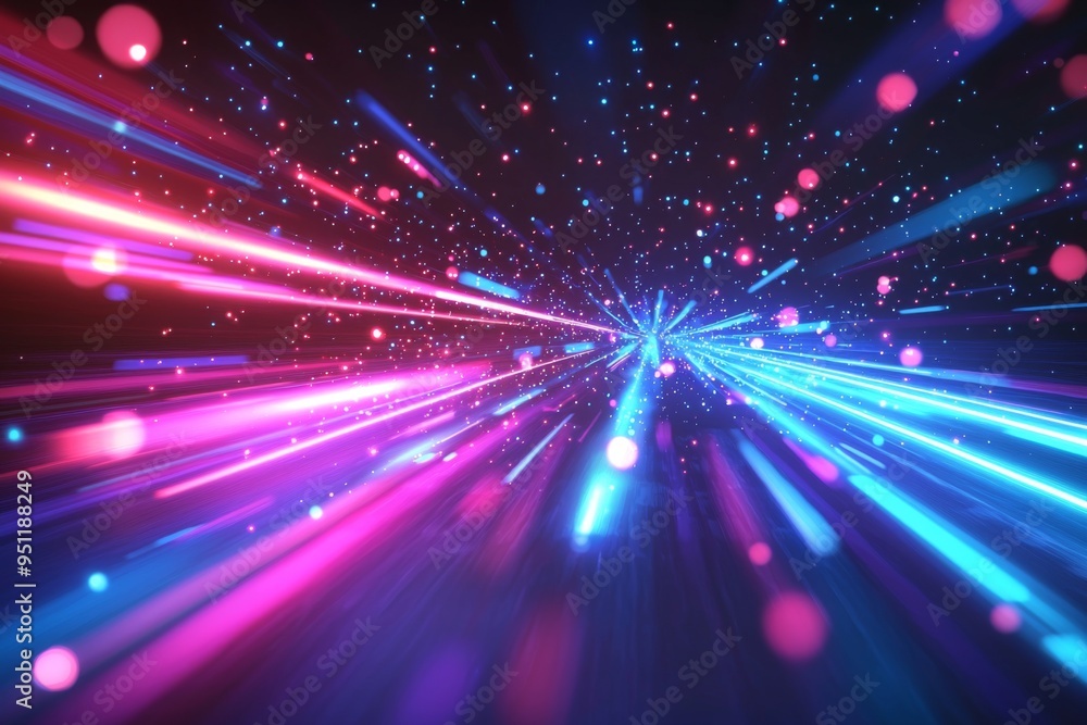 Poster abstract motion speed glowing effect background created with generative ai