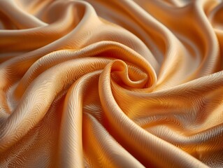Luxurious Golden Silk Fabric with Elegant Folds and Refined Elegance