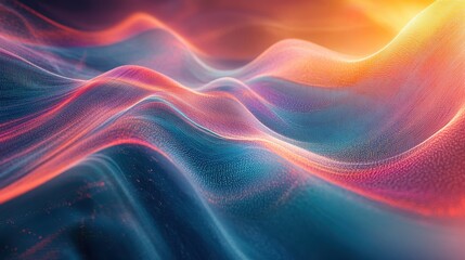 Obraz premium Abstract Colorful Wavy Lines Background, Digital Art, Technology, Network, Connection, Data, Graphic Design, Futuristic, Modern, Wallpaper, High Resolution, 3D Render