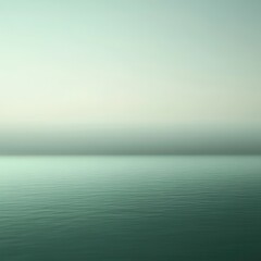 Obraz premium Calm Sea with Foggy Sky, Minimalist Landscape, Abstract Water Surface, Tranquil Nature, Peaceful Background, Serene Seascape.