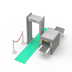 保安検査 レントゲン検査 手荷物検査 x線検査 Xray Machine Metal Detector 影付き 透過影 半透明影 透過PNG