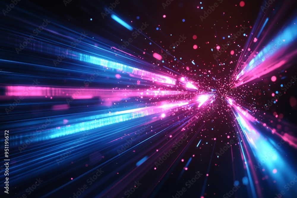 Poster abstract motion speed glowing effect background created with generative ai