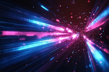 Obraz premium Abstract motion speed glowing effect background created with Generative AI
