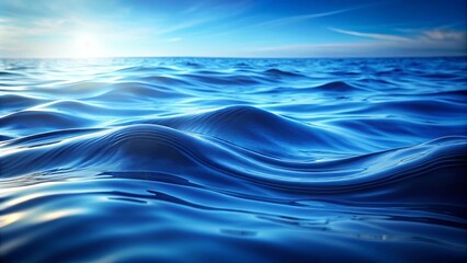 Naklejka premium Blue textured water wave background with a calming and soothing aesthetic
