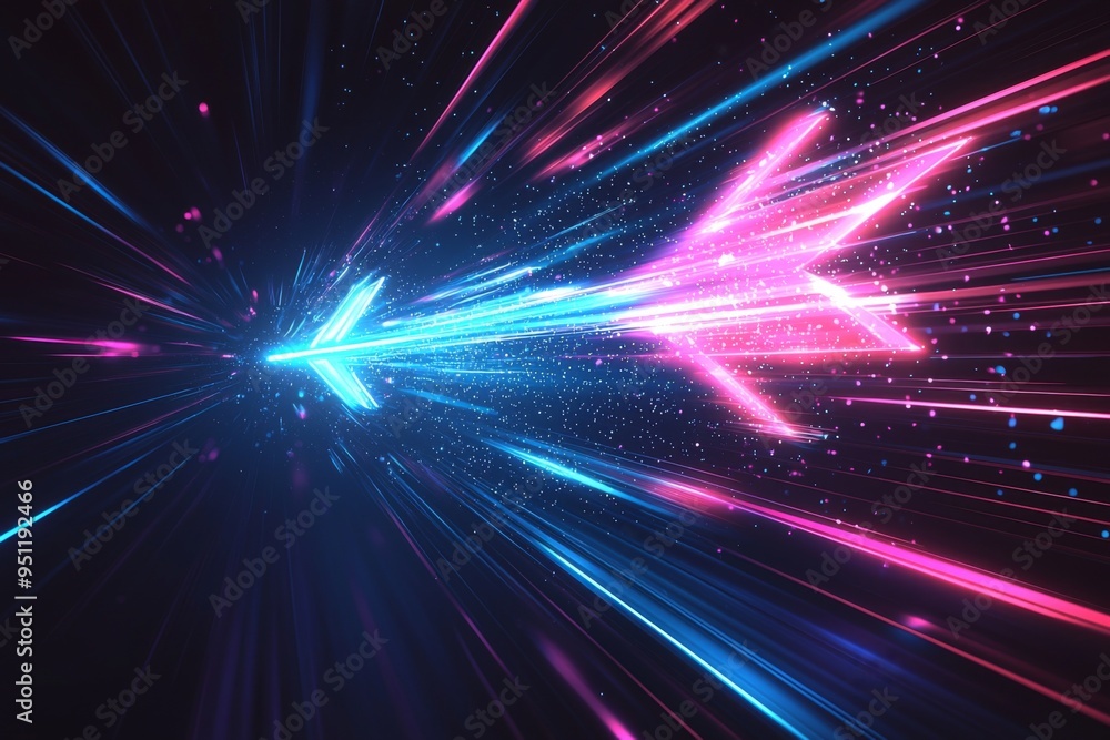 Poster abstract motion speed glowing effect background created with generative ai