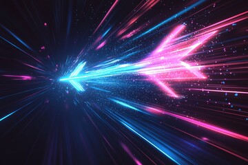 Naklejka premium Abstract motion speed glowing effect background created with Generative AI