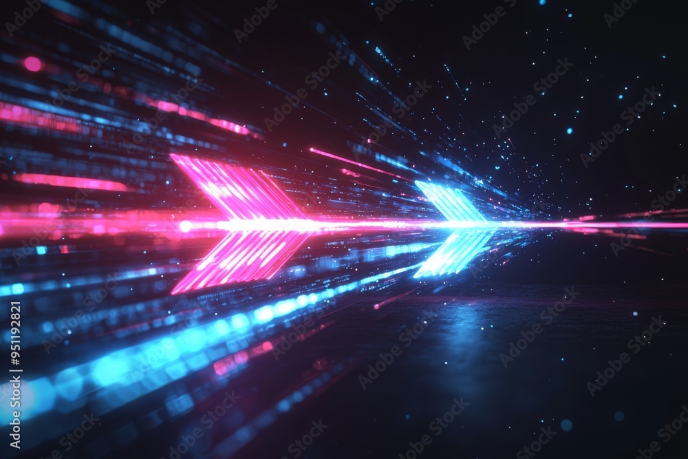 Poster abstract motion speed glowing effect background created with generative ai