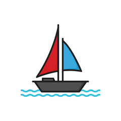 ship logo design concept idea isolated on white background