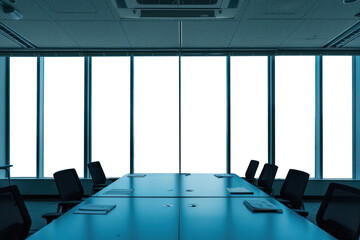 PNG office meeting room window mockup, transparent design