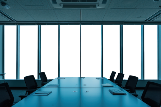 PNG office meeting room window mockup, transparent design