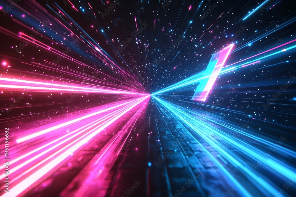 Poster abstract motion speed glowing effect background created with generative ai