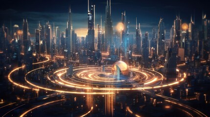 a view of a futuristic city from the cockpit of a space