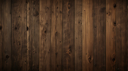 Fototapeta premium Fondo de tablón de madera de color marrón oscuro, papel tapiz. Antiguo fondo de madera con textura oscura grunge, la superficie de la antigua textura de madera marrón, vista superior de paneles. 