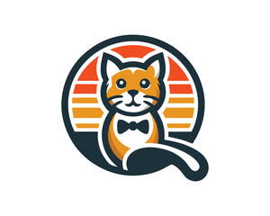 Cat logo design icon symbol vector illustration
