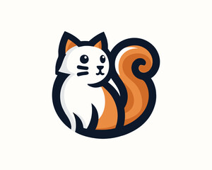 Cat logo design icon symbol vector illustration