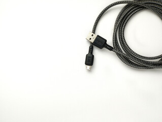 Micro USB Cable isolated on white background