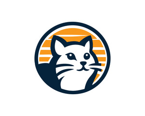 Cat logo design icon symbol vector illustration