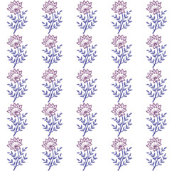 Watercolor floral pattern, watercolor block print repeat pattern vector file