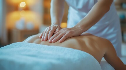 Relaxing Massage Therapy Treatment in Peaceful Spa Setting