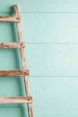 Red ladder on blue background, challenge concept