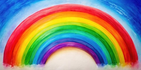 Obraz premium Colorful painted rainbow with vibrant hues , rainbow, paint, vibrant,colorful, spectrum, abstract, creativity, artistic, design