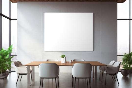 Modern office meeting room  png mockup, transparent design