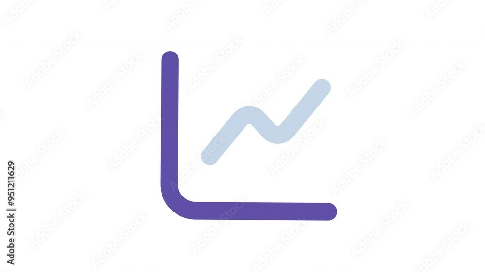 Poster line graph showing continuous growth, suitable for financial reports, presentations, data analysis, 