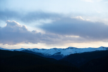 Last light over the rocky mountains