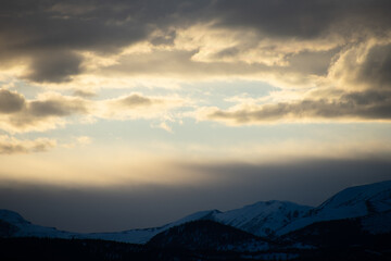 Last light over the rocky mountains