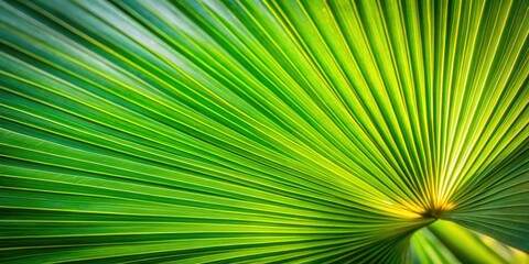 Fototapeta premium Blurred image of a large palm leaf with visible veins, ICM, intentional camera movement, photography, tropical