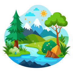 Nature Scene Vector Illustration