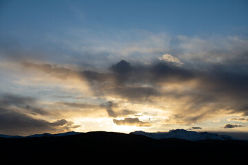 Last light over the rocky mountains