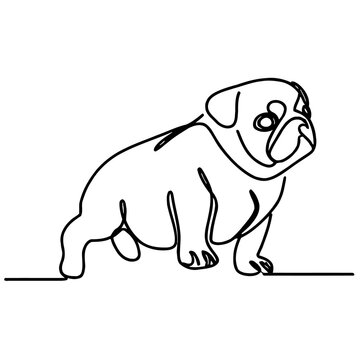 recommend clip art: pug puppy line art